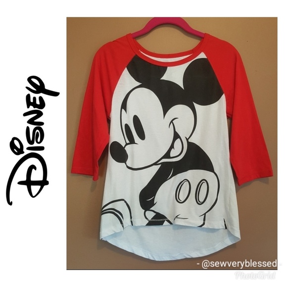 Disney Tops - 4/$25 S Disney High Low Mickey Mouse Raglan